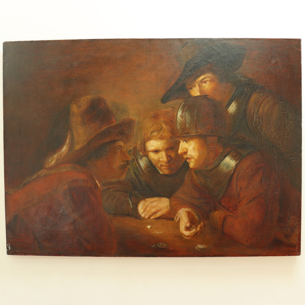 AW278: After  Rembrandt Van Rijin "Game of Chance" - Agathe Van Wein - Oil on Canvas