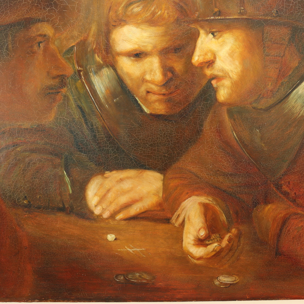 AW278: After  Rembrandt Van Rijin "Game of Chance" - Agathe Van Wein - Oil on Canvas