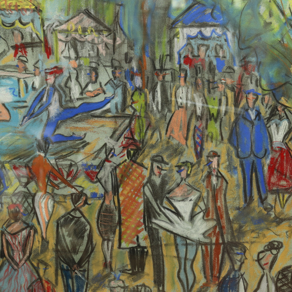 AW5-015: Phillippe Oates "Carnival" Mid 20th Century Pastel on Paper