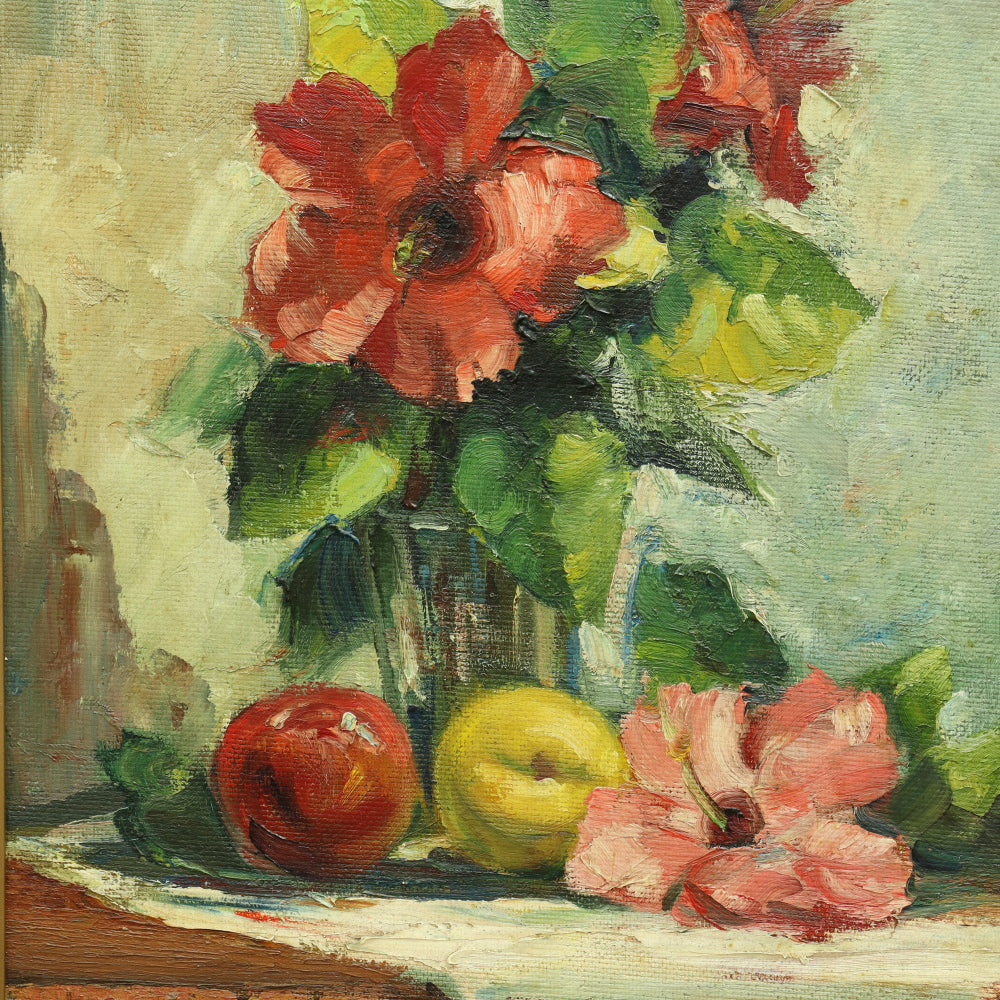 AW247: Antonis Karafyllakis - Post Impressionist Still Life - Oil on Masonite Panel - Circa 1960