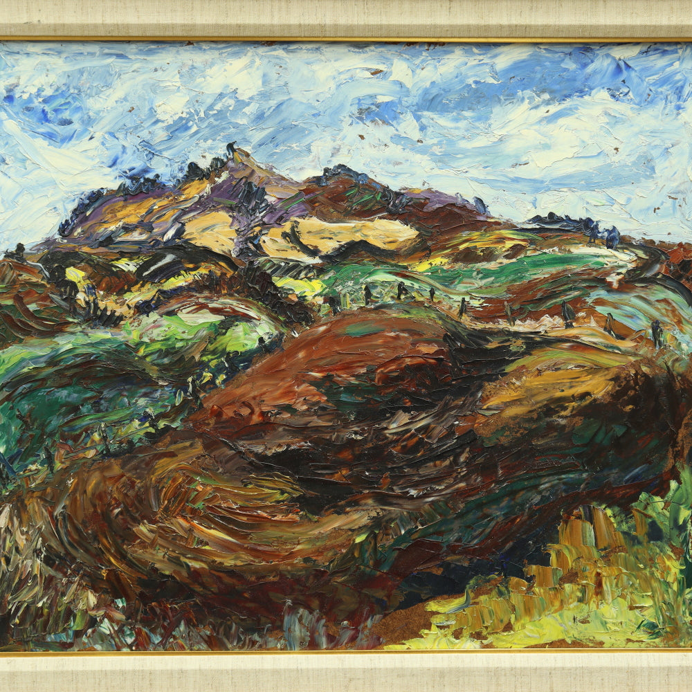 AW691: ExpressionistLandscape - Oil on Canvas - Mid 20th Century American School