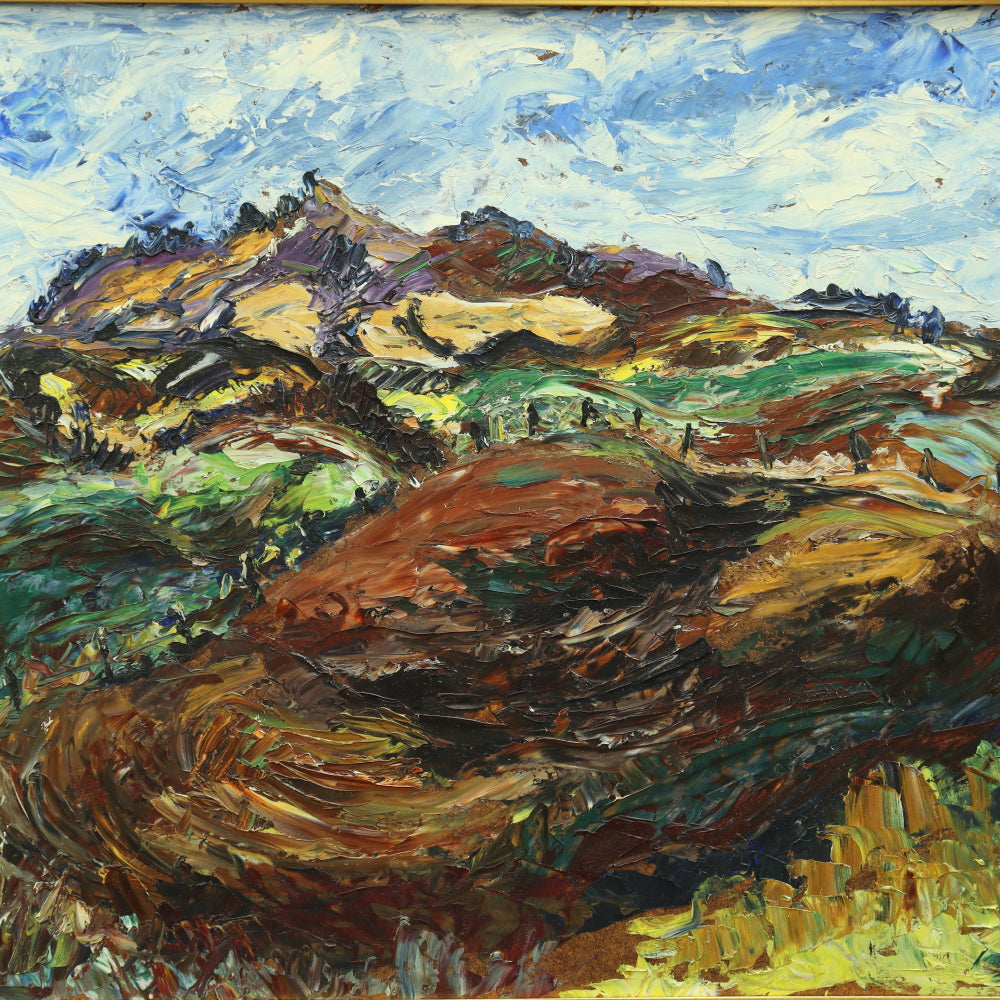 AW691: ExpressionistLandscape - Oil on Canvas - Mid 20th Century American School