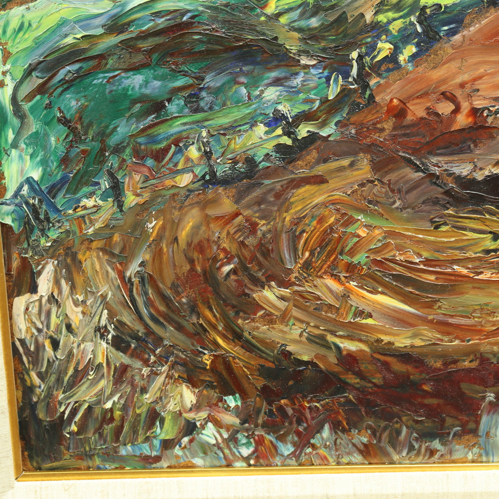 AW691: ExpressionistLandscape - Oil on Canvas - Mid 20th Century American School