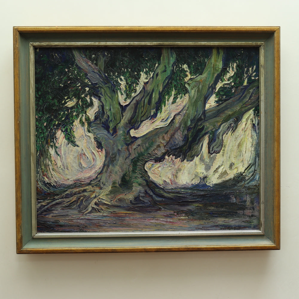 AW694: Grace Hill Turnbull Modernist Fauvist "The Great Oak" Oil on Canvas