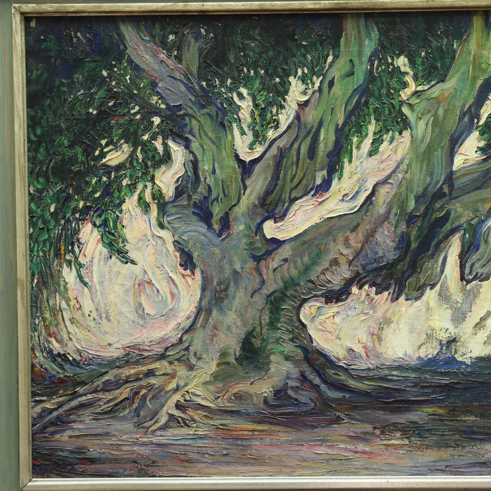 AW694: Grace Hill Turnbull Modernist Fauvist "The Great Oak" Oil on Canvas