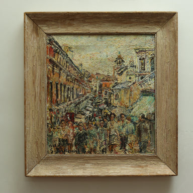 Post Impressionist European Street Scene Oil Painting | Work of Man