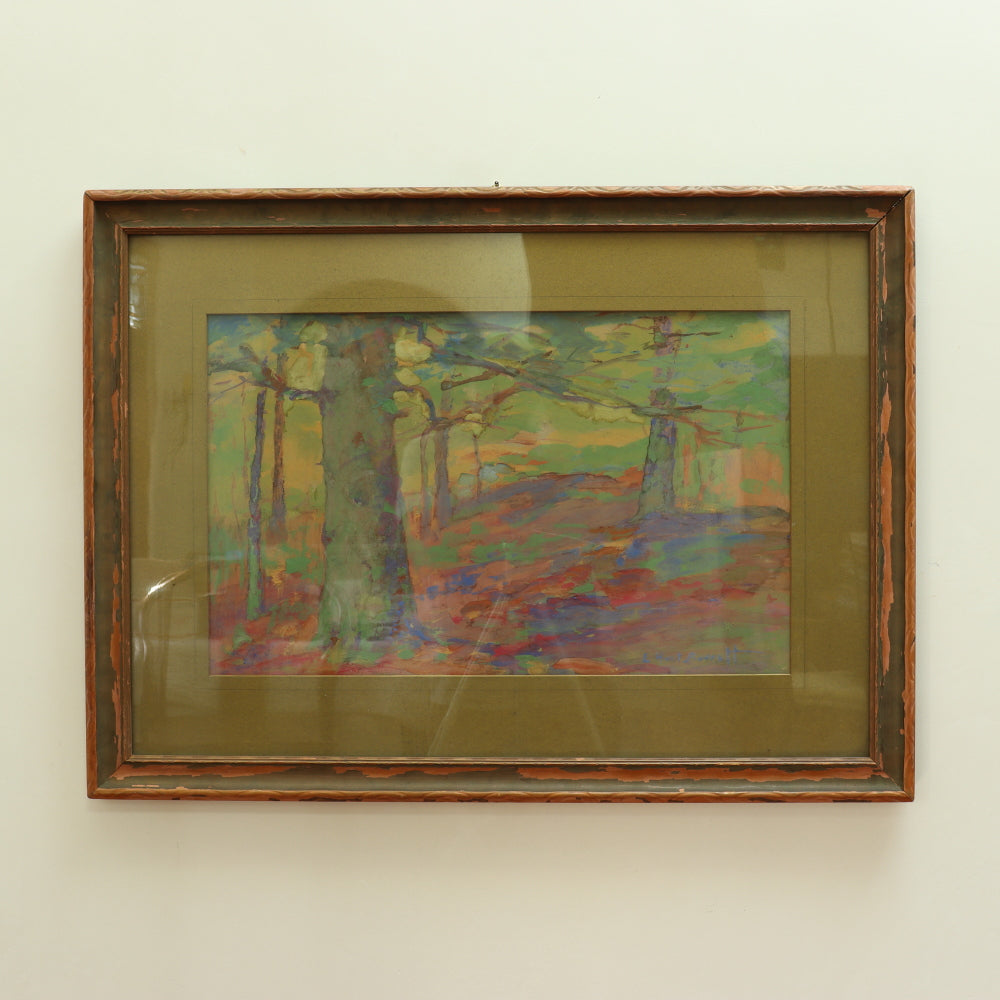 Elizabeth Hunt Barrett Gouache "Wooded Landscape" | Work of Man