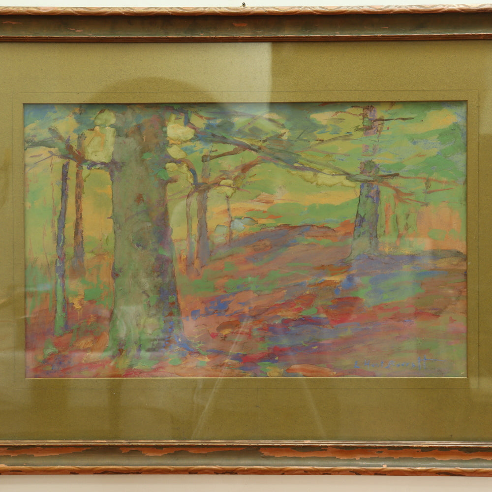 AW4-126: Elizabeth Hunt Barrett - Gouache - Wooded Landscape