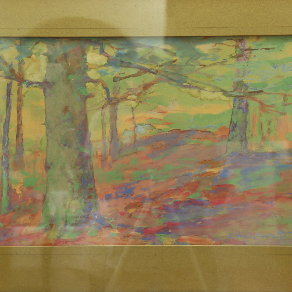 AW4-126: Elizabeth Hunt Barrett - Gouache - Wooded Landscape