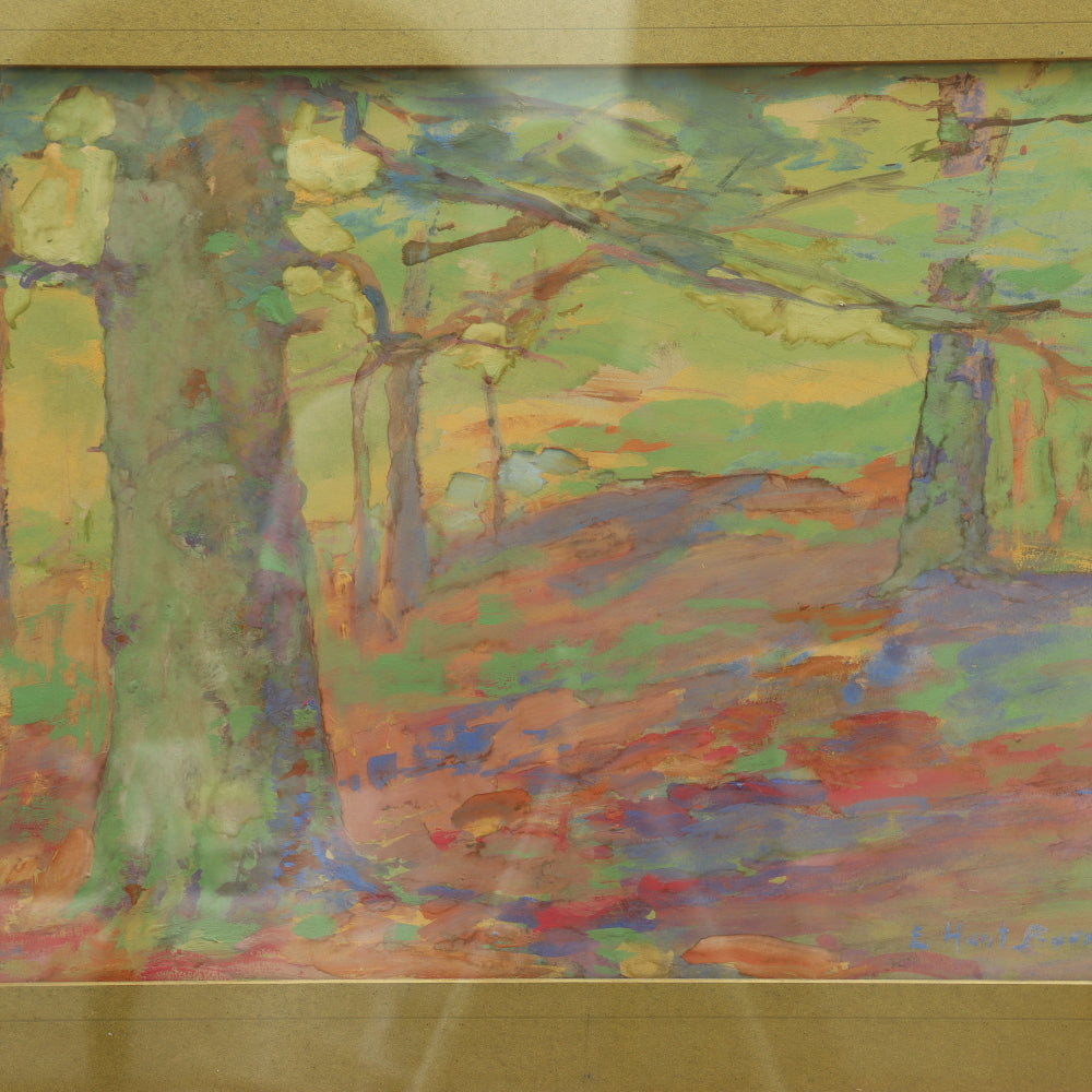 AW4-126: Elizabeth Hunt Barrett - Gouache - Wooded Landscape