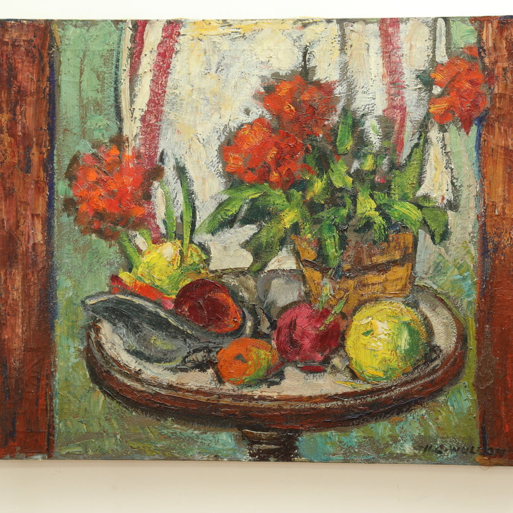 AW368: Harold C Wolcott - Post Impressionist Still Life - Oil on Canvas