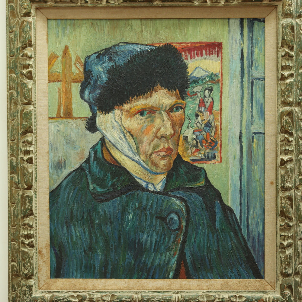 AW704: After Vincent Van Gogh Self Portrait With Bandaged Ear Oil on Board Early 20th Century