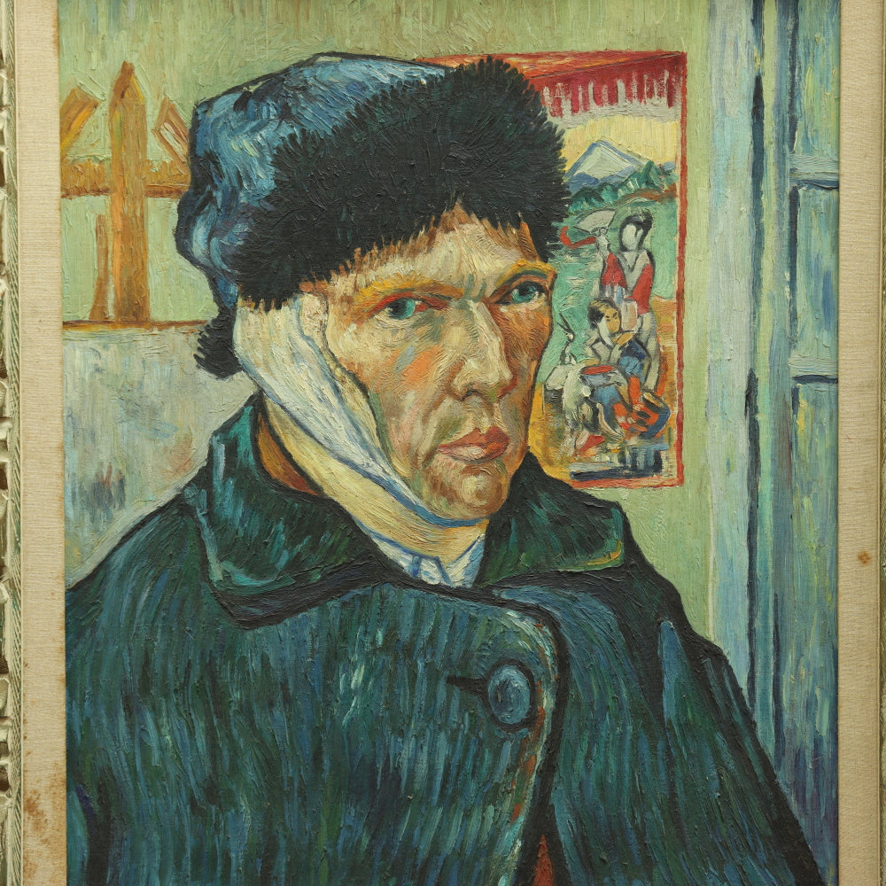 AW704: After Vincent Van Gogh Self Portrait With Bandaged Ear Oil on Board Early 20th Century