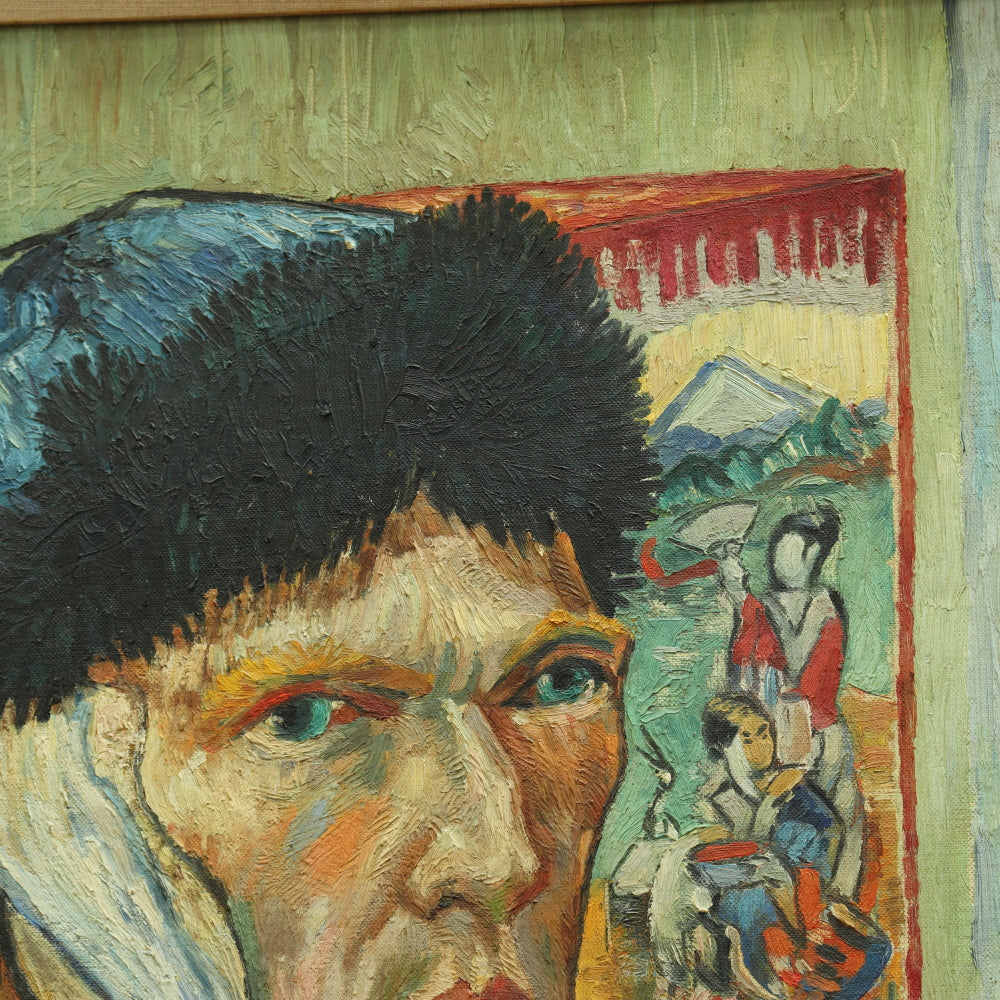 AW704: After Vincent Van Gogh Self Portrait With Bandaged Ear Oil on Board Early 20th Century