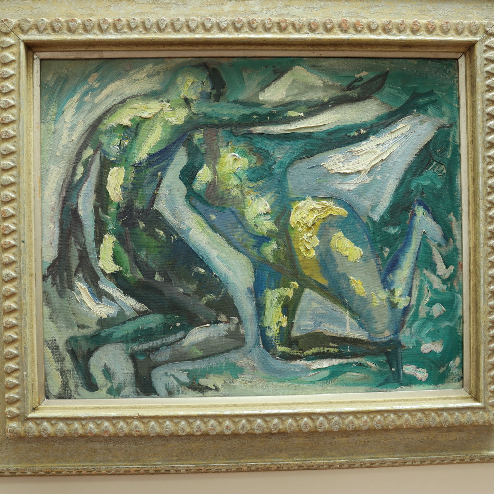 AW369: Walter Frederick Bartsch "Human Condition"  Expressionist Abstract Nudes Oil on Board