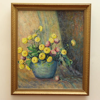 Lillian Gertrude Prest Ferguson "Chrysanthemums" Oil Painting | Work of Man