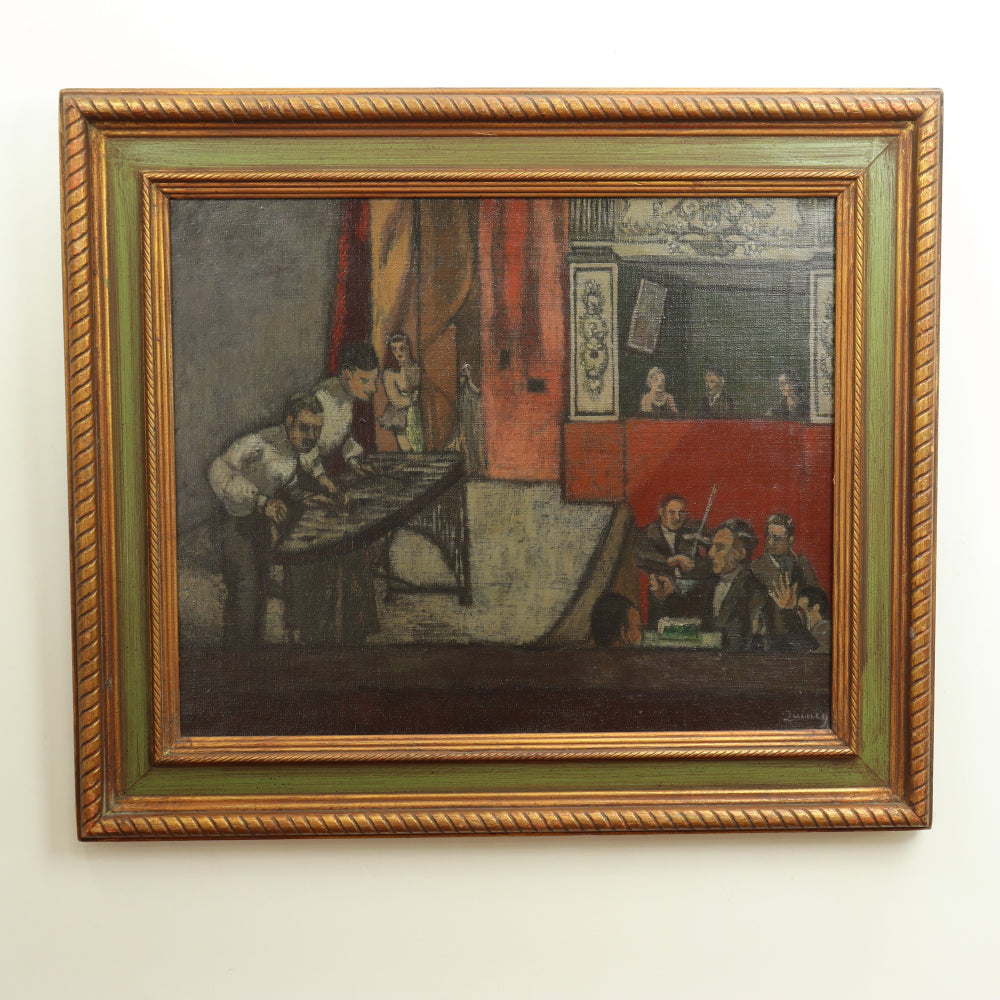 AW475: Edmund Quincy "Vaudeville B. Sq. Theatre Boston) - Oil on Canvas