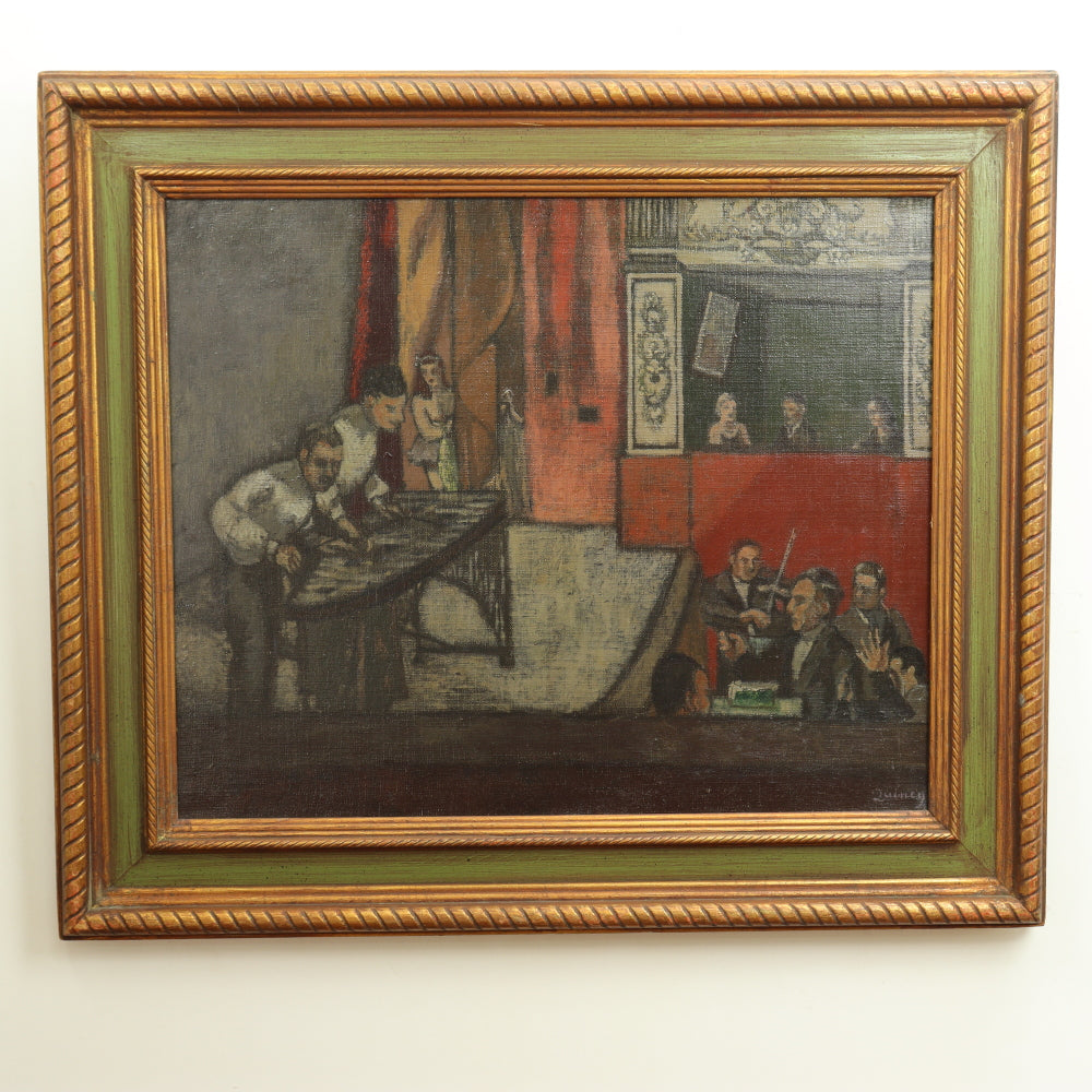 AW475: Edmund Quincy "Vaudeville B. Sq. Theatre Boston) - Oil on Canvas