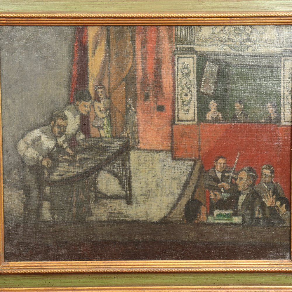 AW475: Edmund Quincy "Vaudeville B. Sq. Theatre Boston) - Oil on Canvas