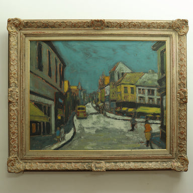 City Street Scene Post Impressionist Oil Painting | Work of Man