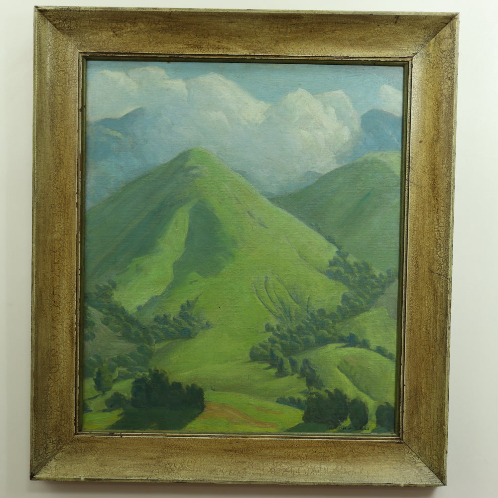 AW755: Ralph Holmes California Hills in the Spring Plein Air Oil on Board