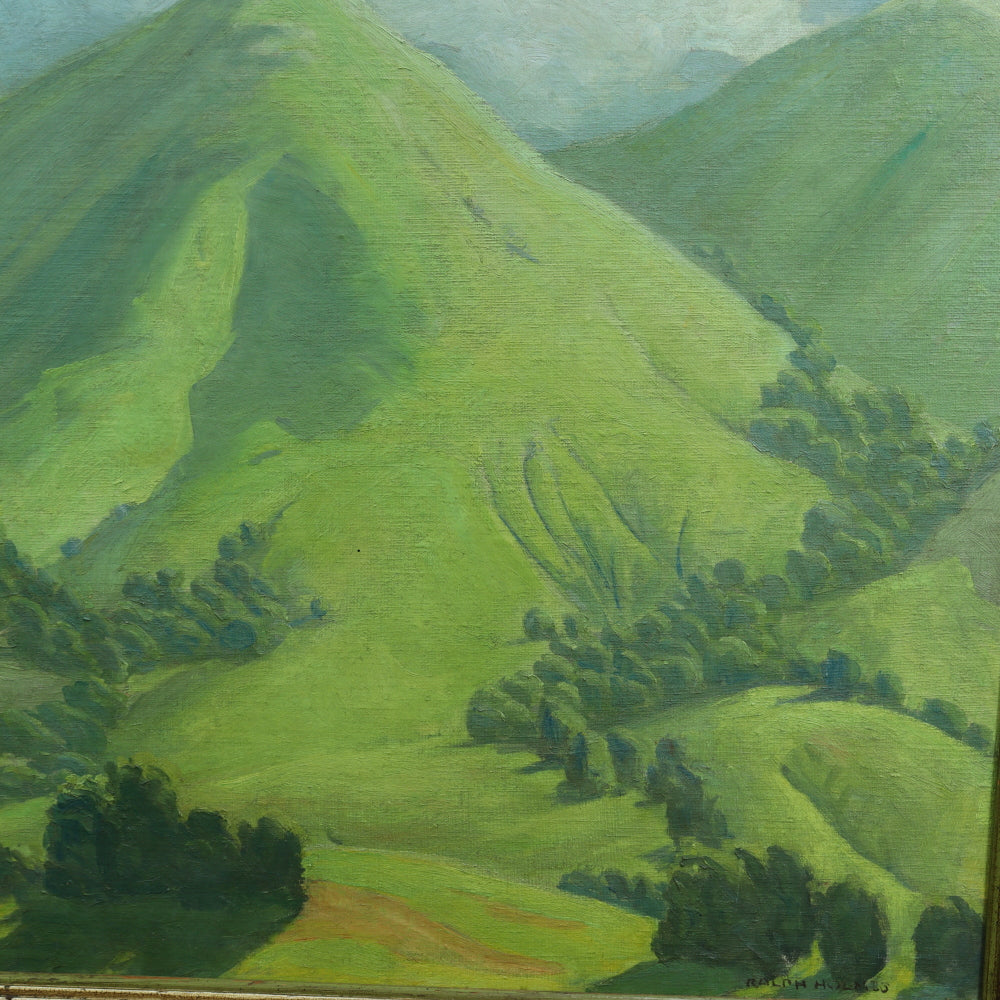 AW755: Ralph Holmes California Hills in the Spring Plein Air Oil on Board