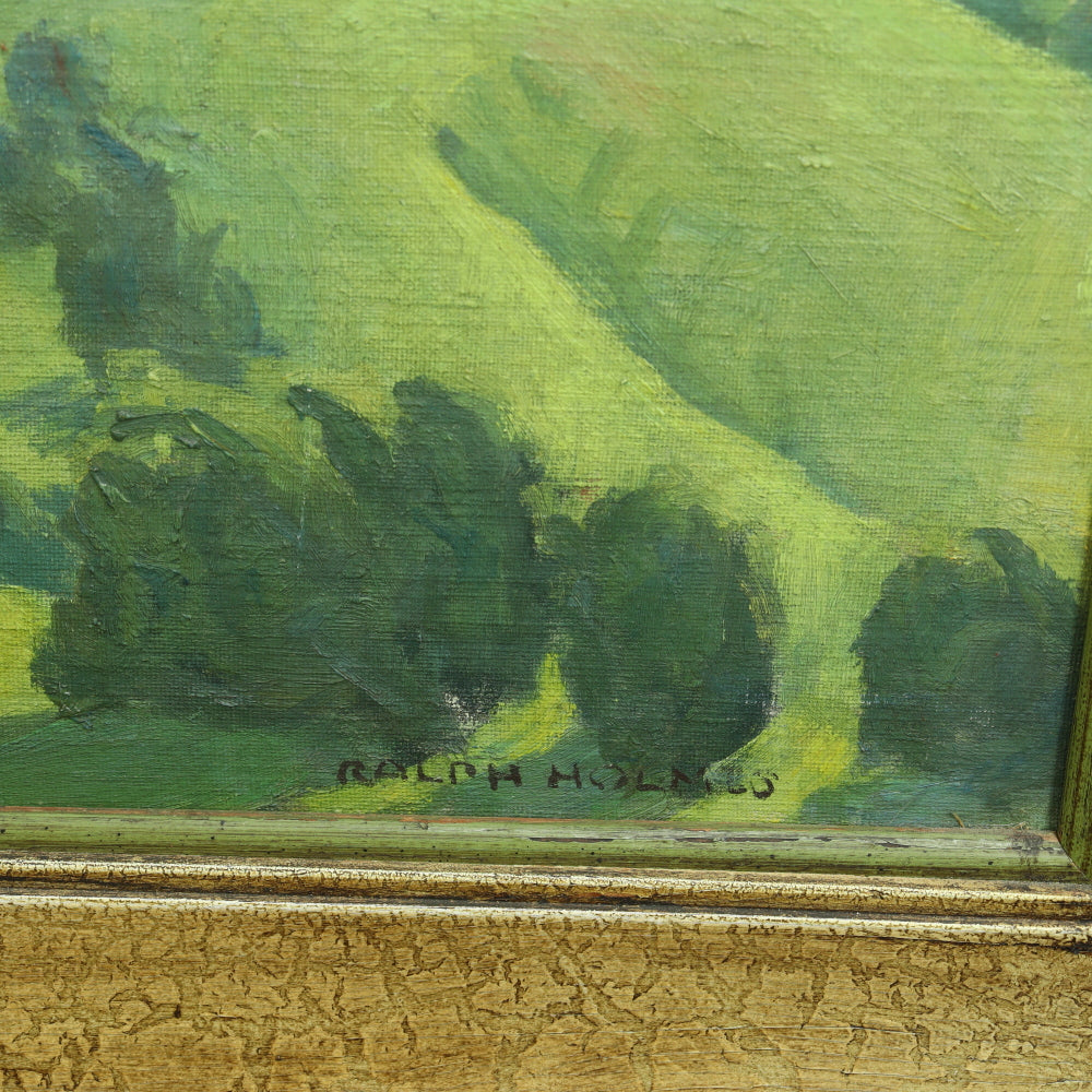 AW755: Ralph Holmes California Hills in the Spring Plein Air Oil on Board