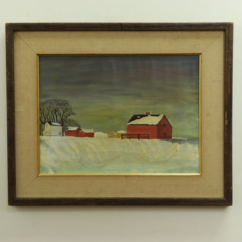 After Dale William Nichols Farm in the Winter Oil on Canvas | Work of Man