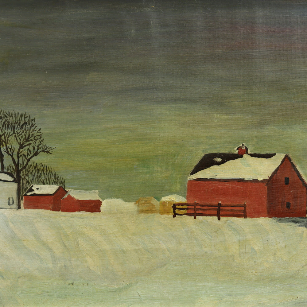 AW759: After Dale William Nichols Farm in the Winter Oil on Canvas (Unmounted)