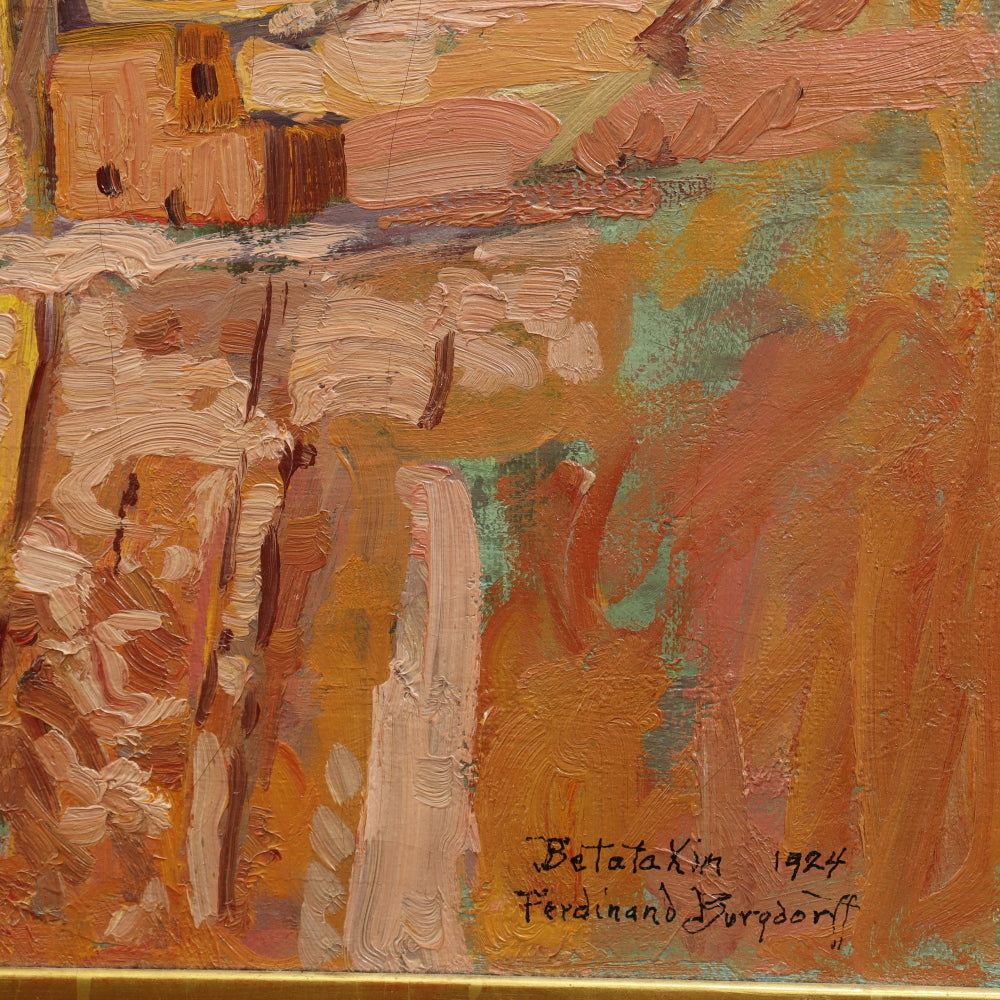 AW760: Ferdinand Bergdorff "Betatakin 1924" Navajo Cliff Dwellings Oil on Canvas