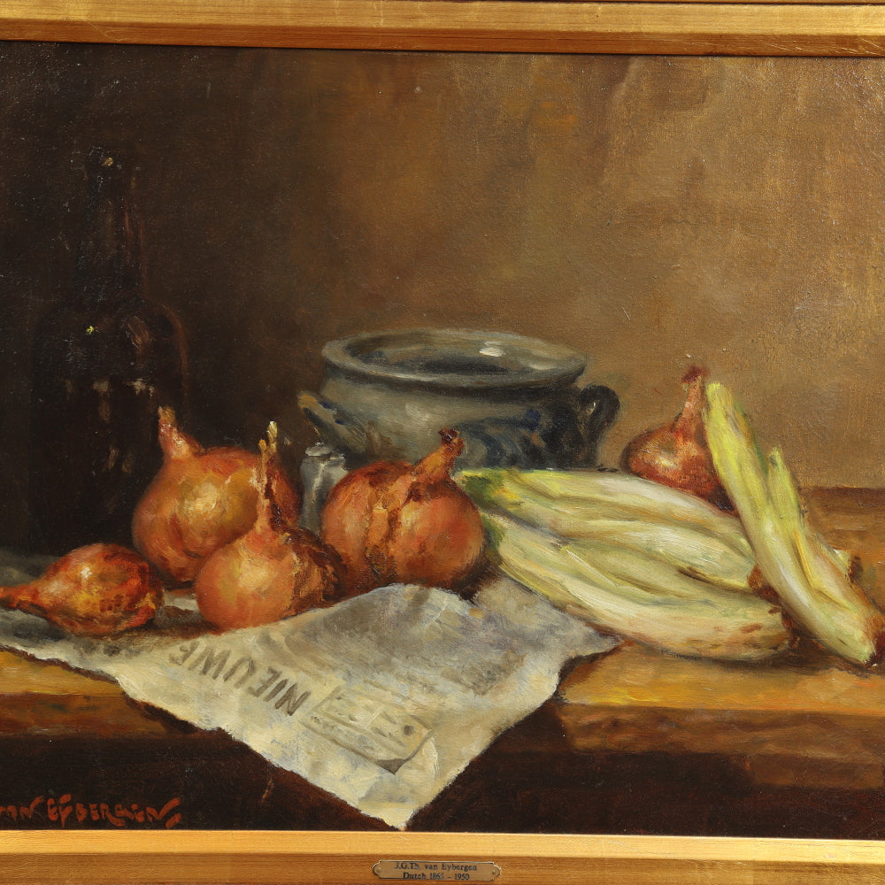 AW406: Johanna Gerarda Theodora van Eybergen - Still Life with Onions - Oil on Canvas