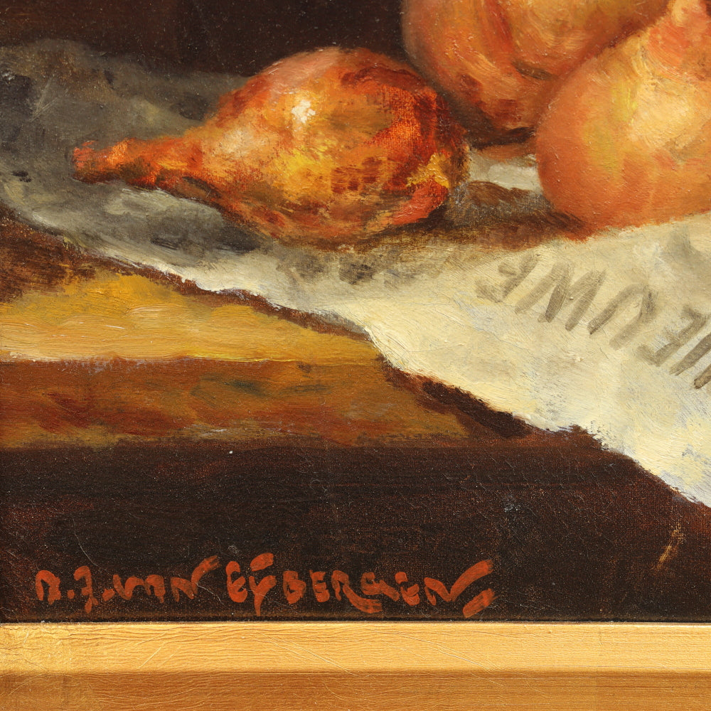 AW406: Johanna Gerarda Theodora van Eybergen - Still Life with Onions - Oil on Canvas