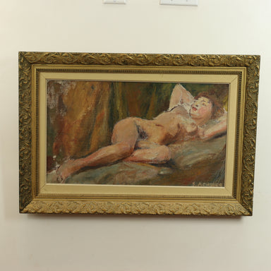 "Reclining Nude" Early 20th C Oil on Canvas |Work o Man