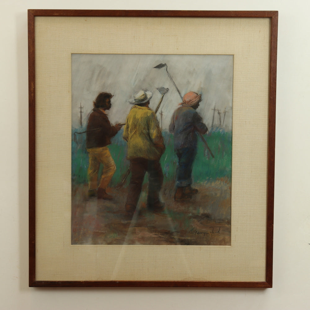 AW5-014: George Ford "Sharecroppers" Pastel on Paper