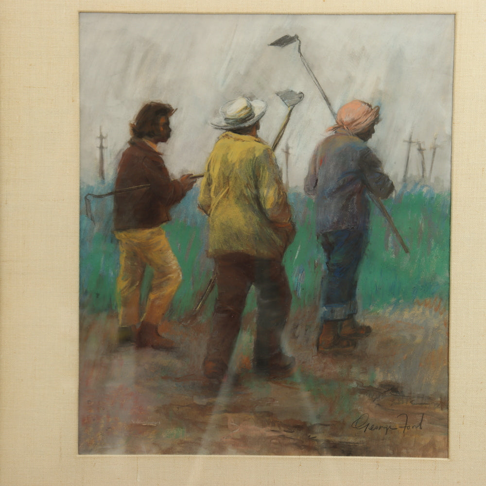 AW5-014: George Ford "Sharecroppers" Pastel on Paper