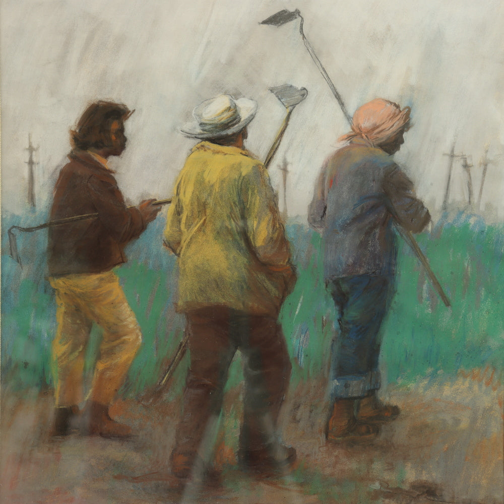 AW5-014: George Ford "Sharecroppers" Pastel on Paper