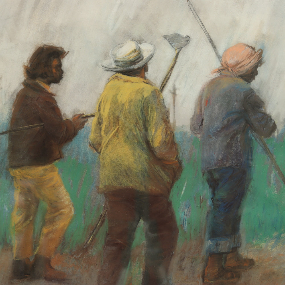 AW5-014: George Ford "Sharecroppers" Pastel on Paper