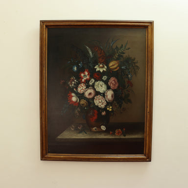 Floral Still Life Oil on Canvas Painting Late 20th Century American School | Work of Man