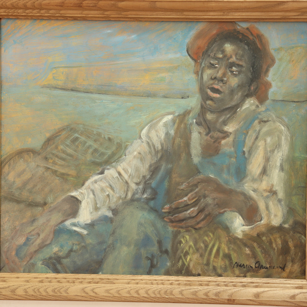 AW772: Marion Greenwood "Fisherman" Oil on Board