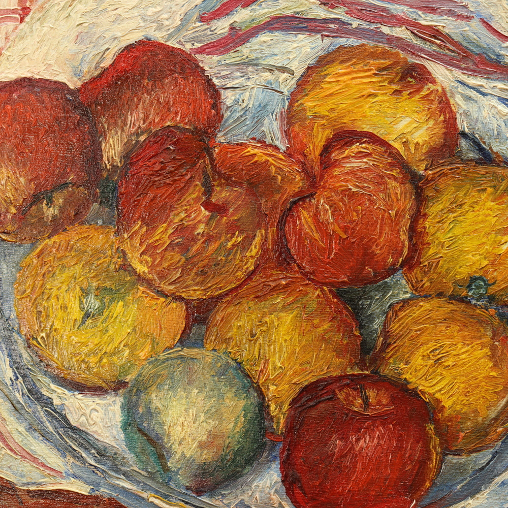 AW773: Andor Basch Circa 1935 Modernist Oil Painting Still Life of Fruit