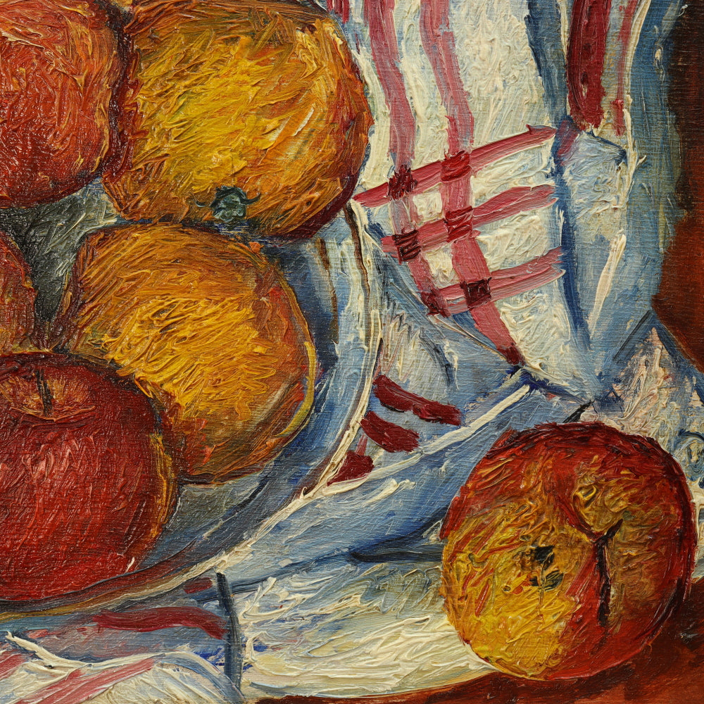 AW773: Andor Basch Circa 1935 Modernist Oil Painting Still Life of Fruit