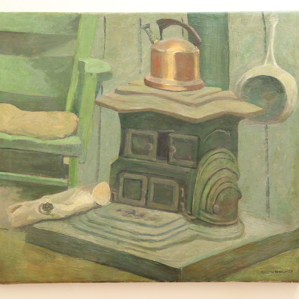 AW778: Ralph Holmes "The Old Stove" Oil on Canvas