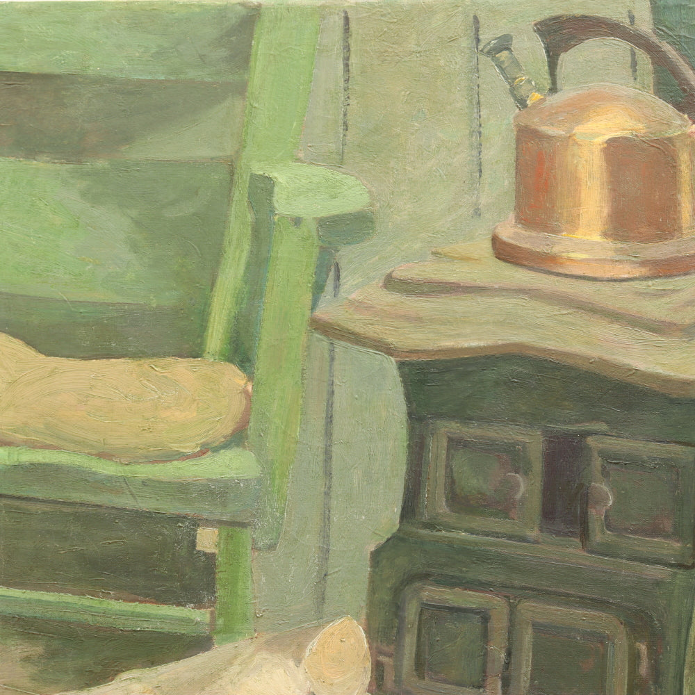 AW778: Ralph Holmes "The Old Stove" Oil on Canvas