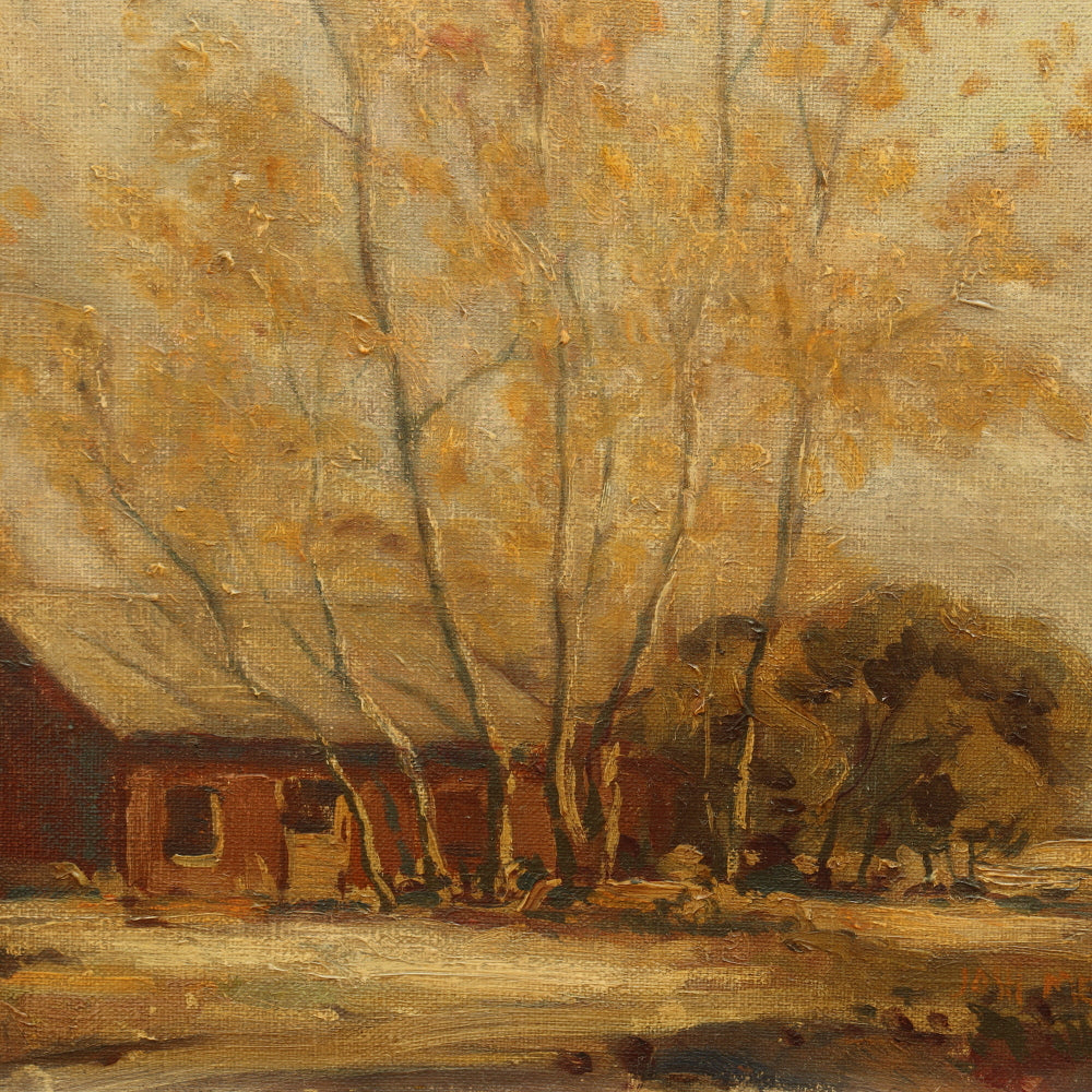 AW023: Joshua Meador California Foothill Landscape With Cabin Oil on Canvas