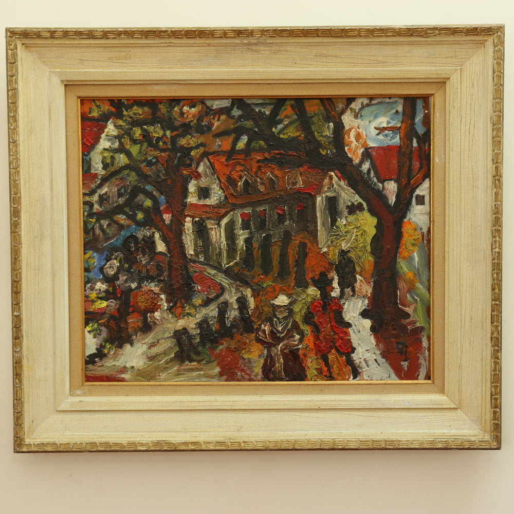 AW783: Sacha Moldovan "Farmhouse" Oil on Masonite Panel