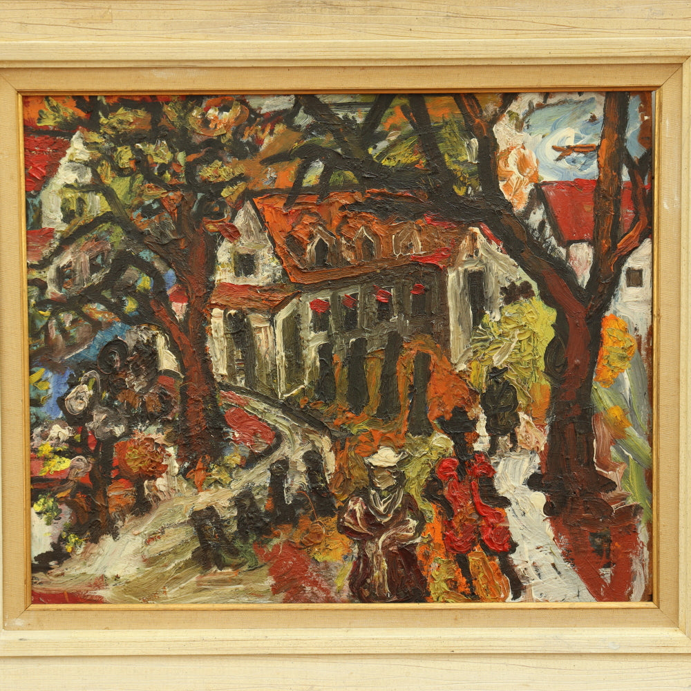 AW783: Sacha Moldovan "Farmhouse" Oil on Masonite Panel