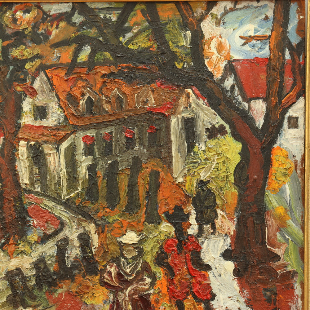 AW783: Sacha Moldovan "Farmhouse" Oil on Masonite Panel