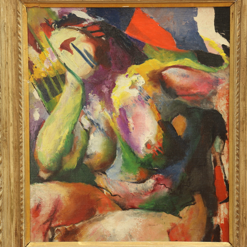 AW387: Arthur Beecher Carles Abstract Nude Oil on Canvas