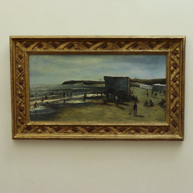 Mid 19th Century Seaside Oil on Canvas Laid to Board | Work of Man