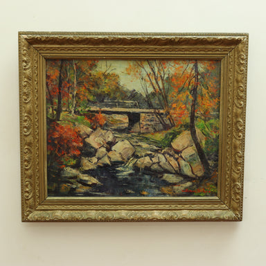  William Fisher "Flat Rock Brook" American Impressionist Oil on Canvas | Work of Man